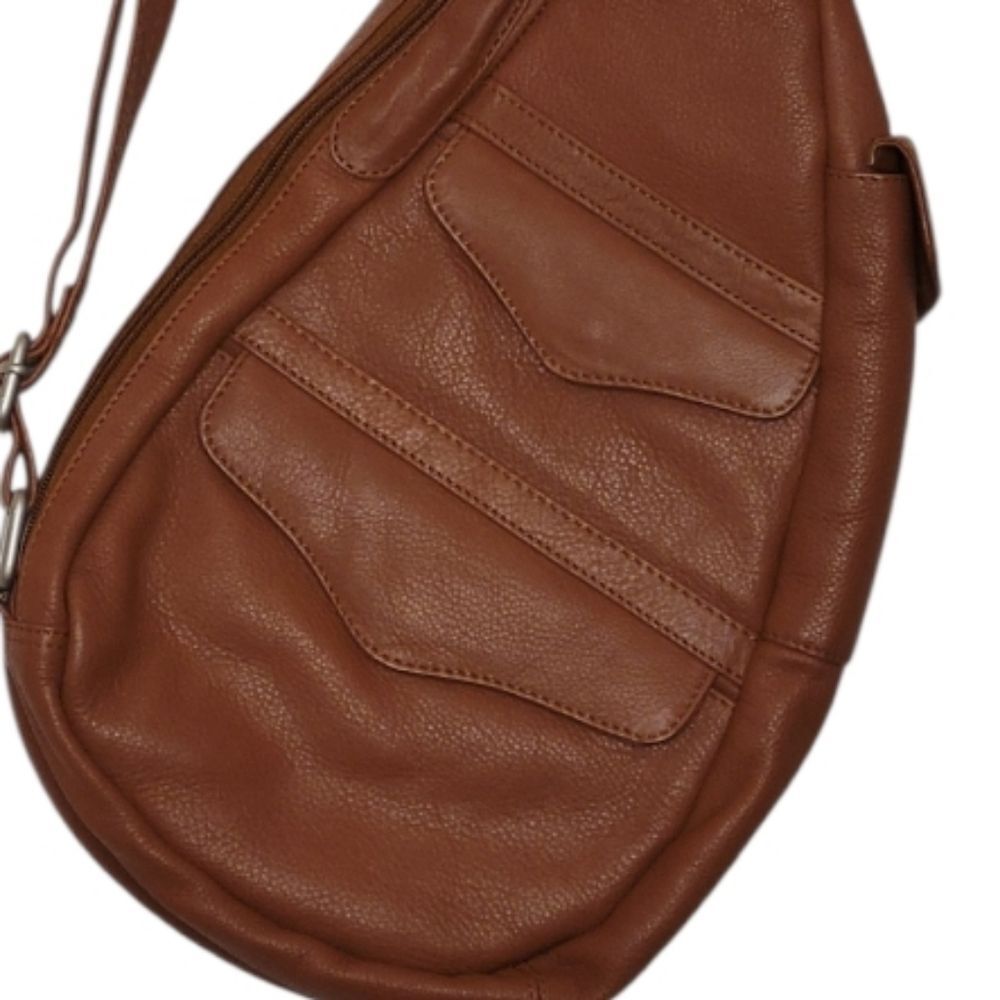 Paul & Taylor Brown Genuine Leather Sling Bag NWOT - Picture 3 of 9